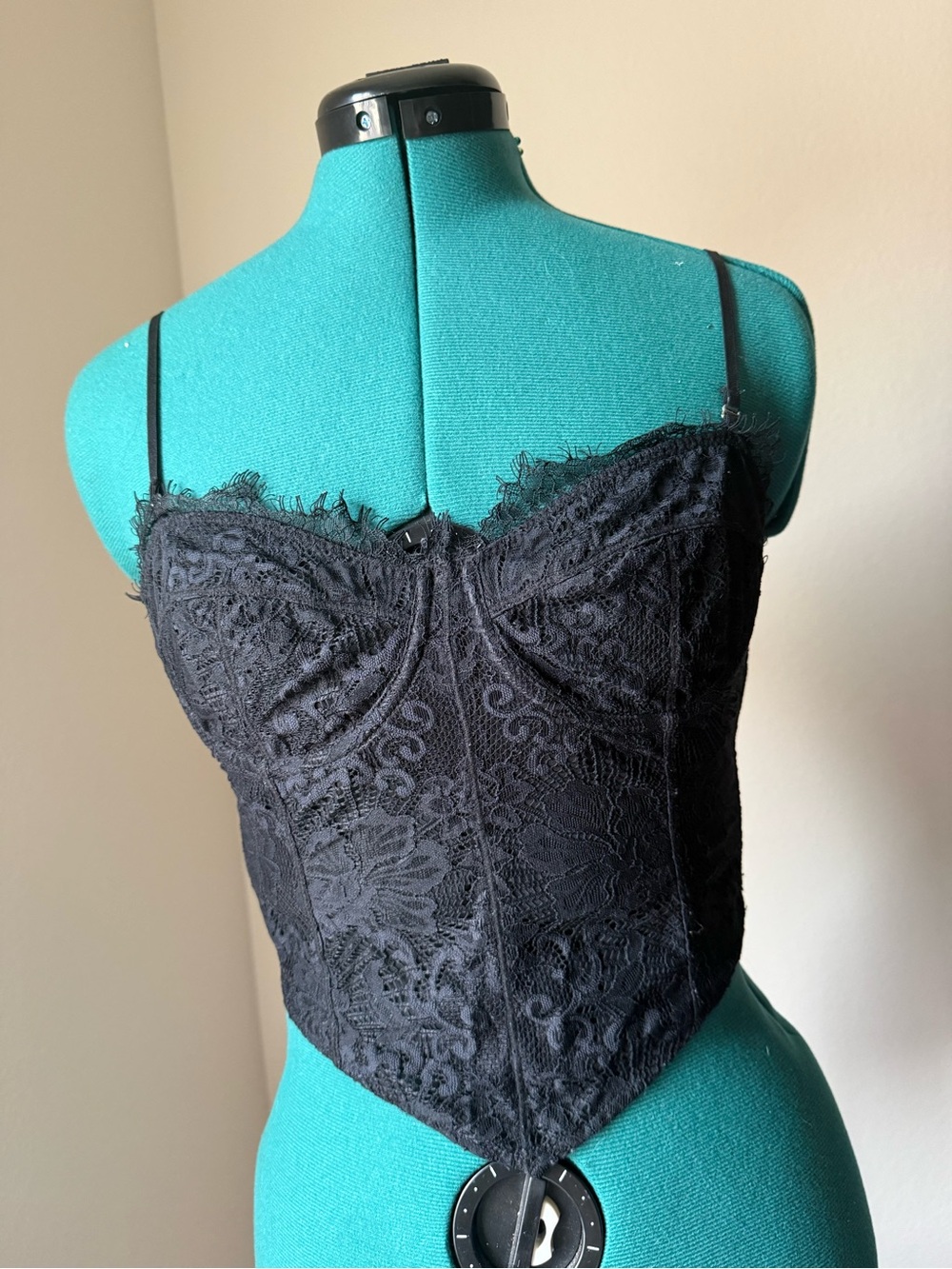 Intimately Free People Black Lace Corset Cami